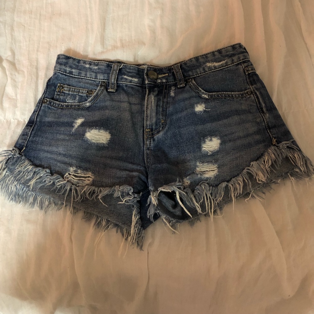 free people jean shorts